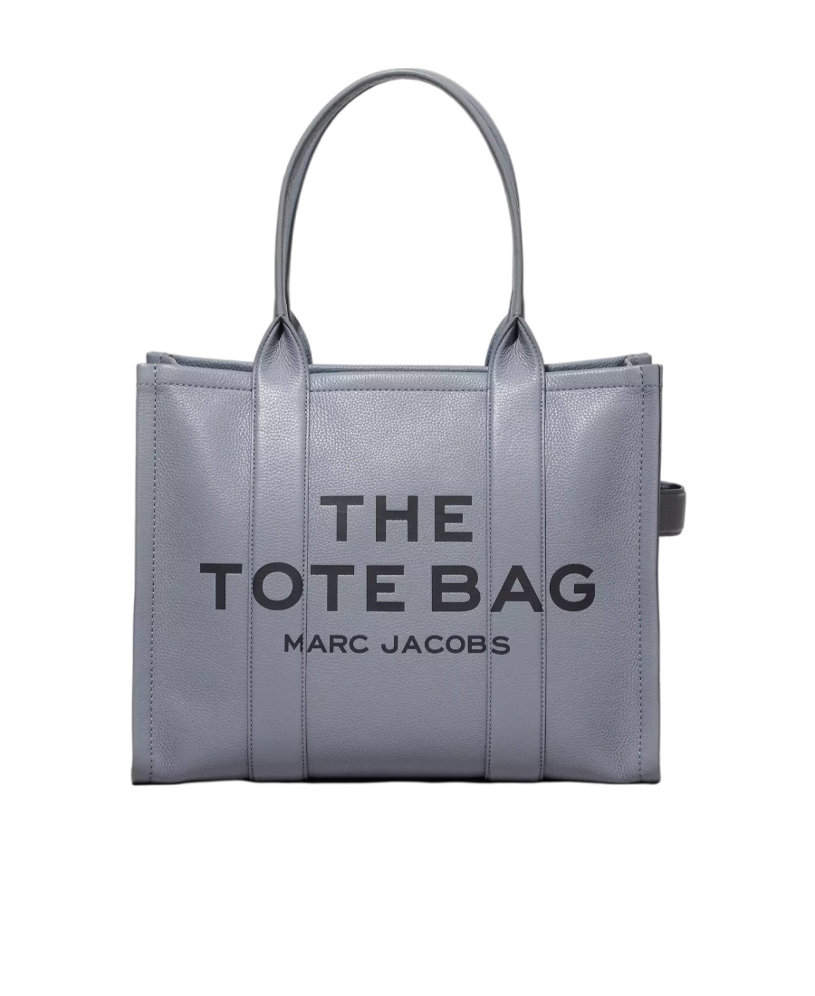 Shop Marc Jacobs The Large Leather Tote Bag In Gray