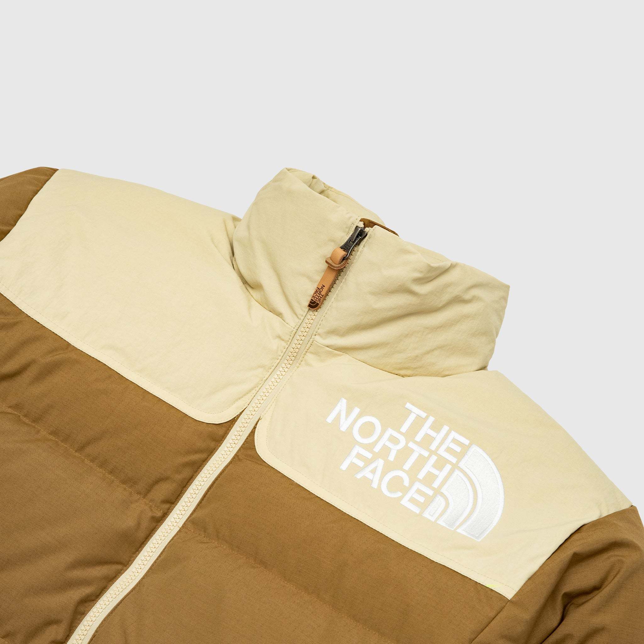 The North Face Two-tone Puffer Jacket In Brown