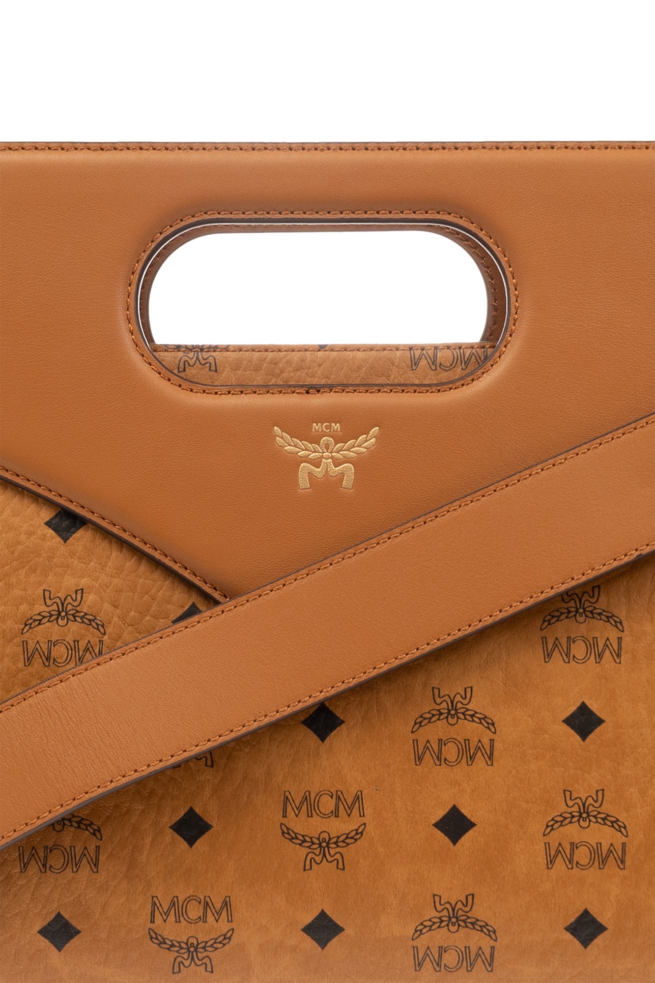 Mcm Logo Shoulder Bag In Brown