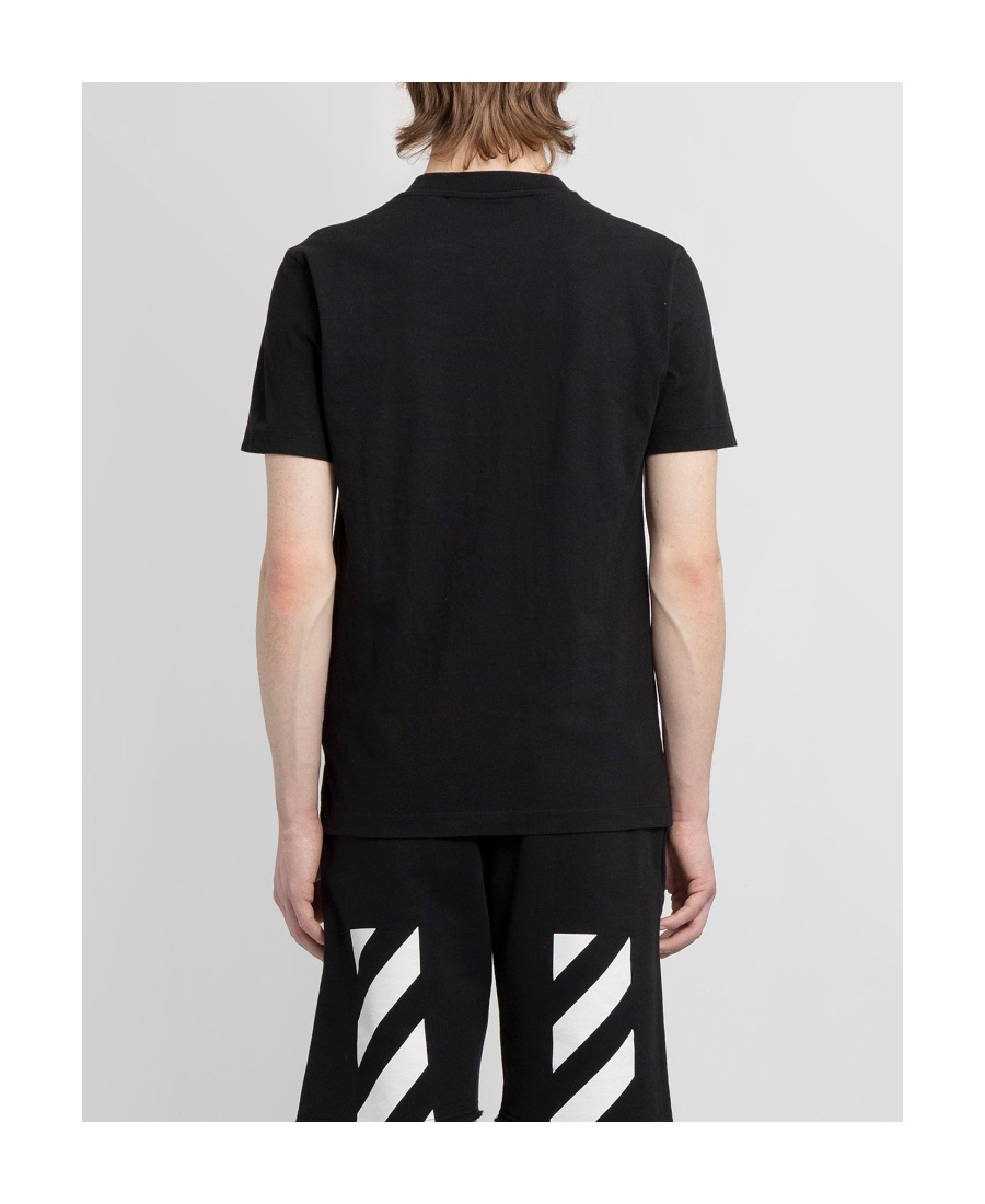 Off-white Logo Graphic Print Cotton T-shirt With Pocket In Black