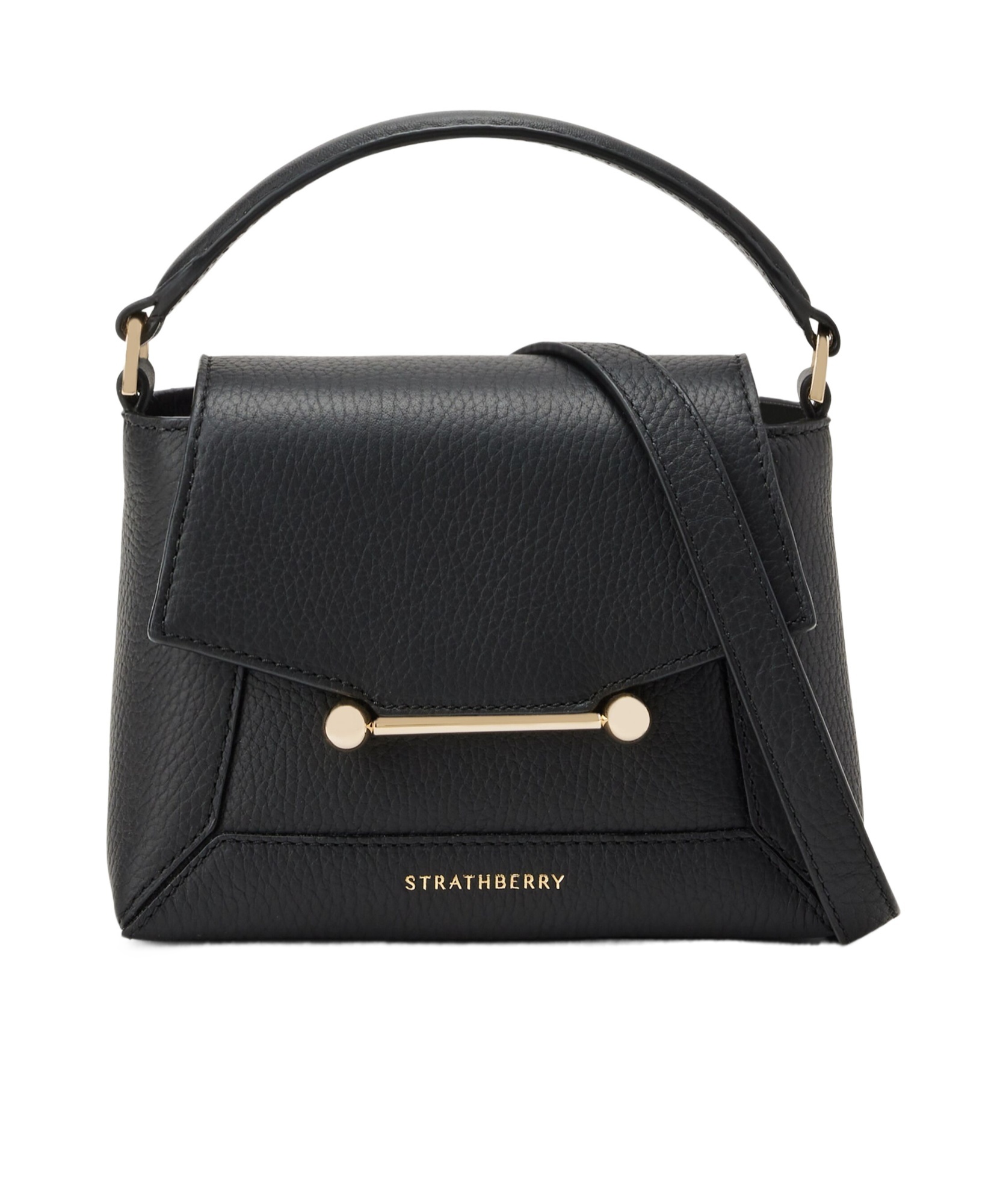 Strathberry Mosaic Leather Tote Bag In Black