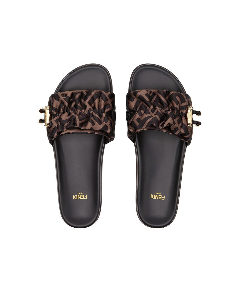 FENDI LOGO PRINTED SLIPPERS