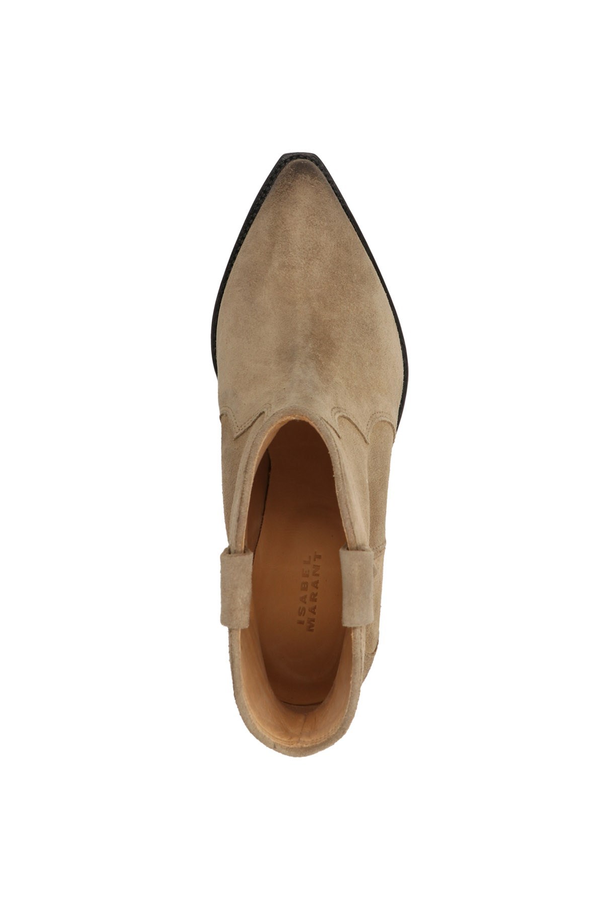 Isabel Marant Taupe Brown Calf Leather Texano Style Boots In Gray