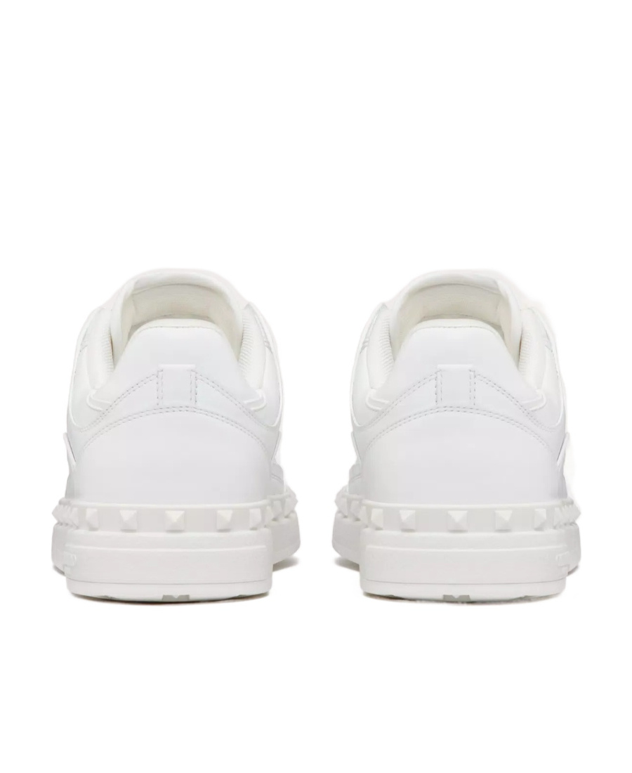 Valentino Leather Freedots Sneakers Studded Detailing In Gray