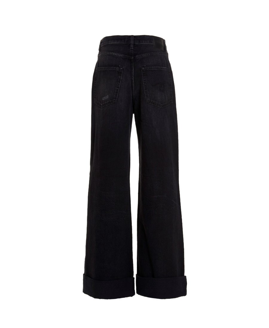 R13 Lisa Baggy Distressed Jeans In Black