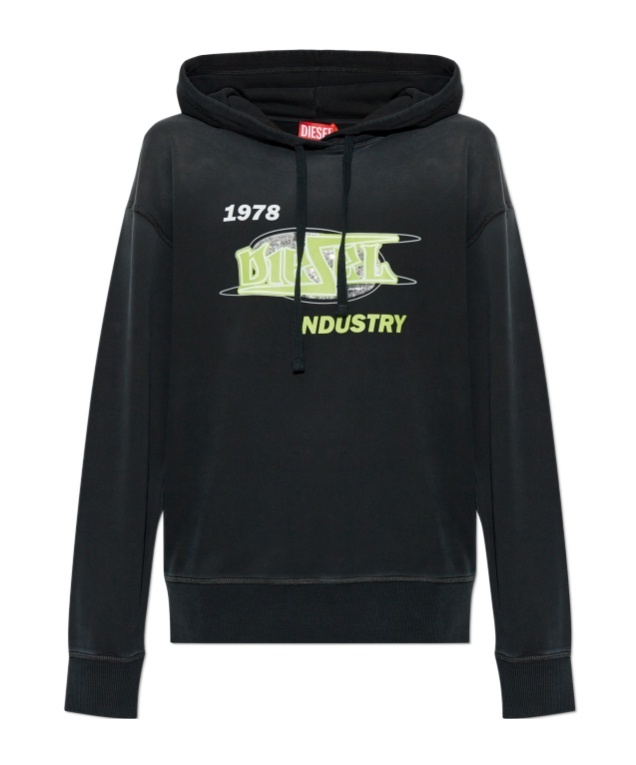 Diesel F-buxt-hood-p2 Hoodie In Black