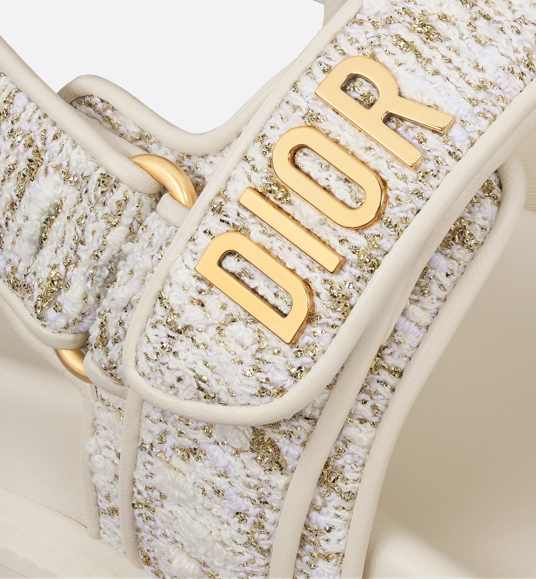 Dior Open-toed Flat Sandals In White
