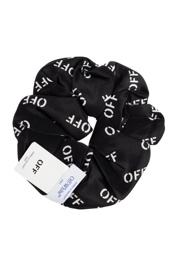 Off-white All-over Logo Patterned Scrunchie In Black