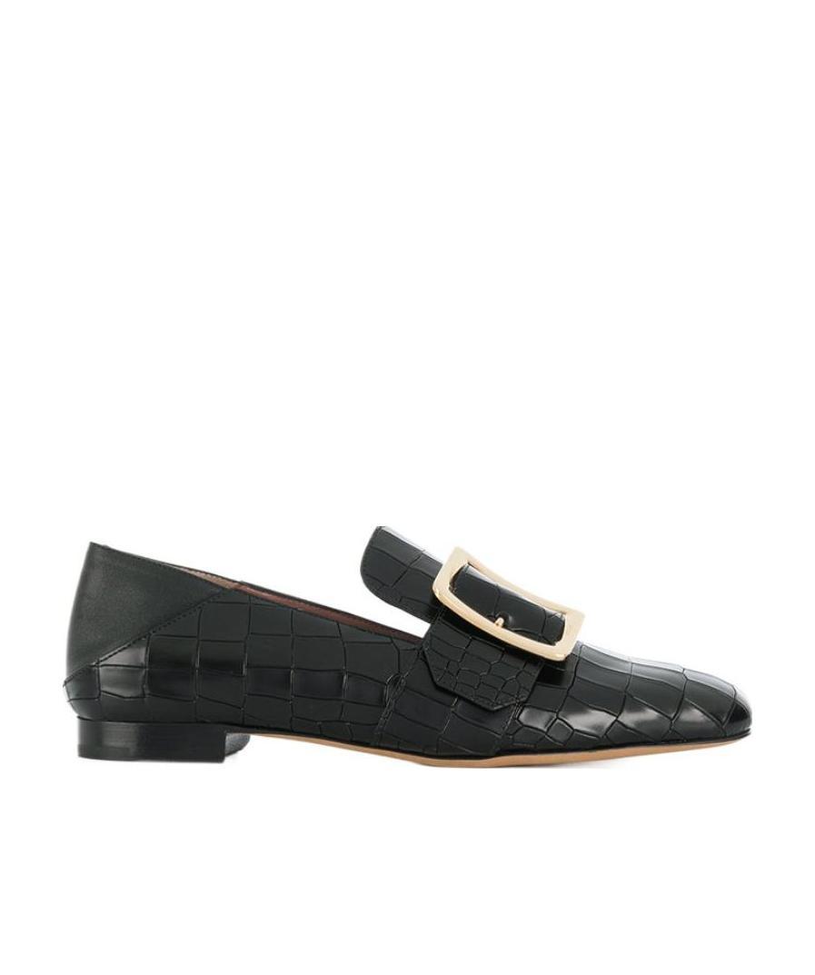Bally Fish Pattern Can Be Stepped On Flat Shoes. In Black