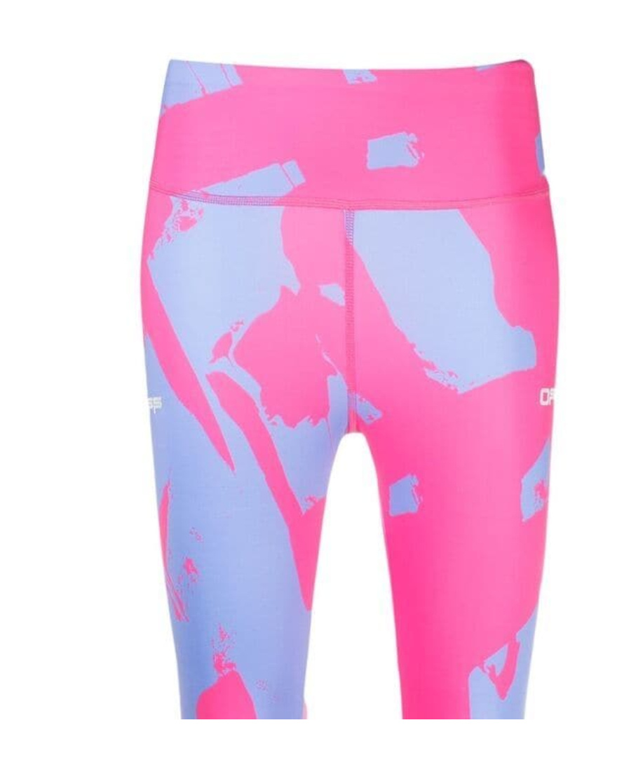 Off-white Printed High-waist Leggings In Pink