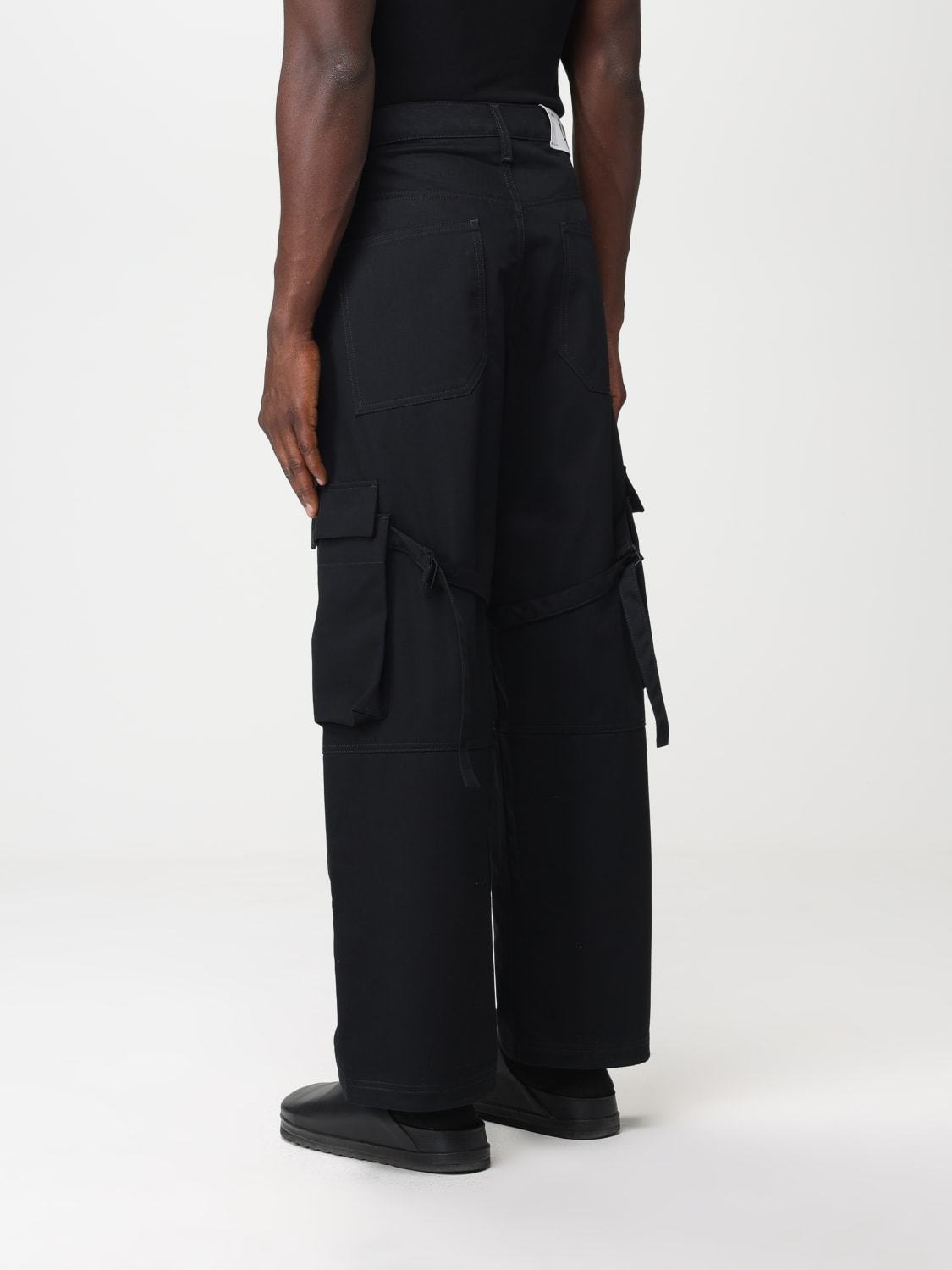 44 Label Group Logo-patch Cotton Cargo Pants In Black