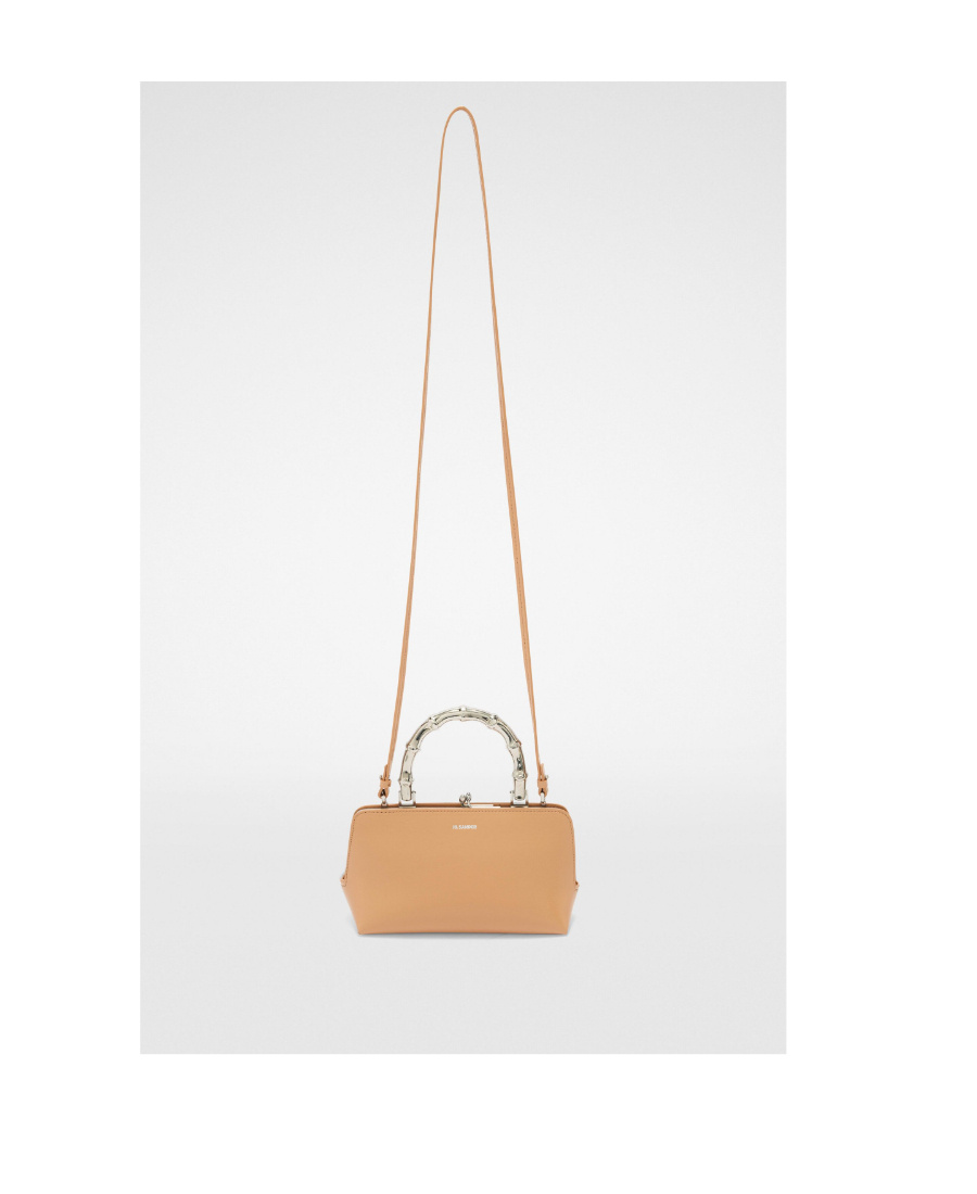 Jil Sander Goji Mini Bamboo Tote In Nude