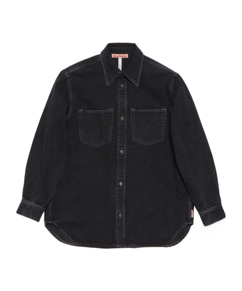 Acne Studios Long-sleeve Denim Shirt In Black