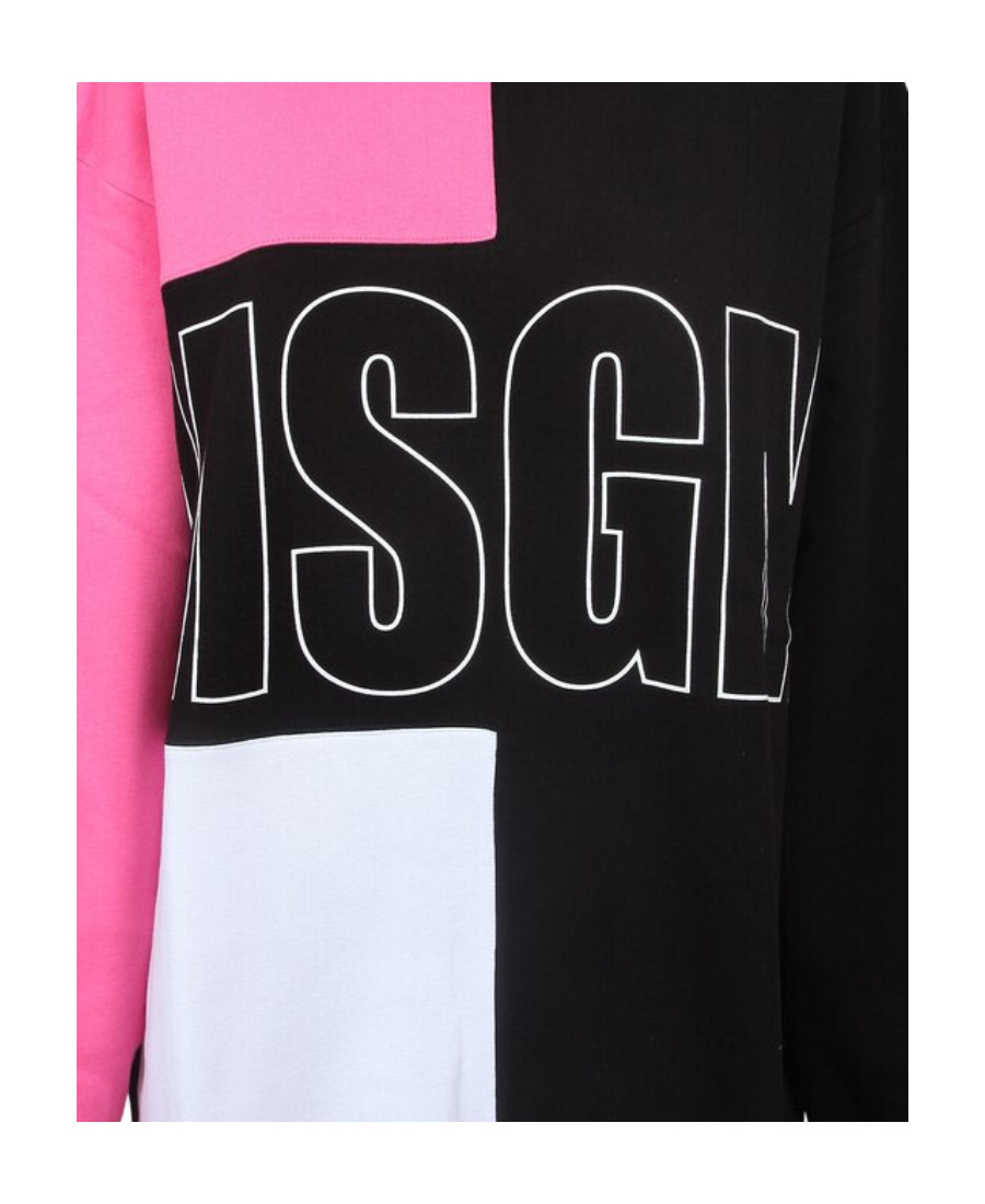 MSGM CONTRAST-COLOR LOGO STITCHING HOODIE