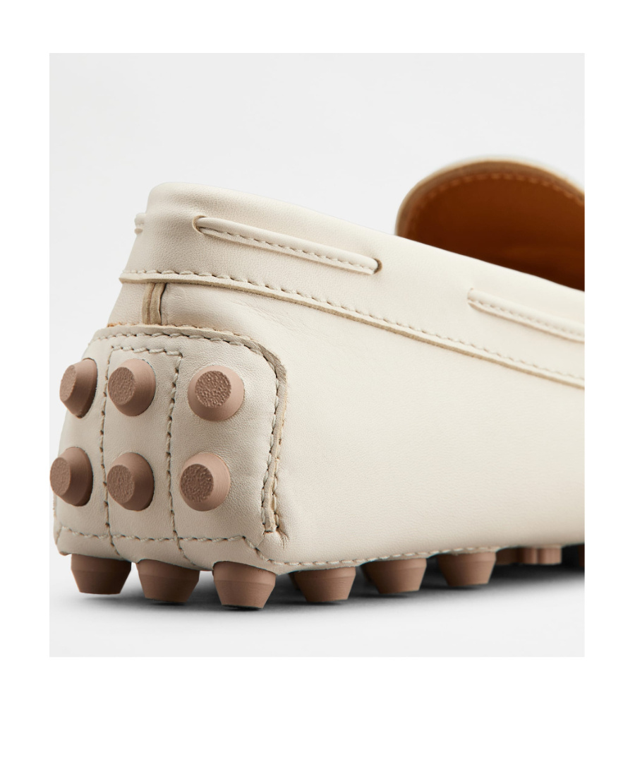 Tod's Gommino Macro 52k Leather Loafers In White