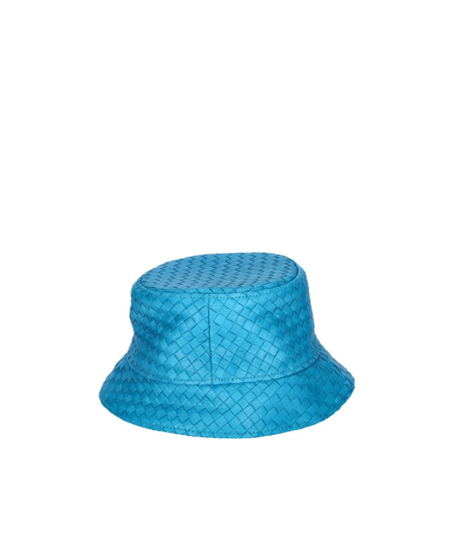 Bottega Veneta Soft Napa Leather Hat In Blue