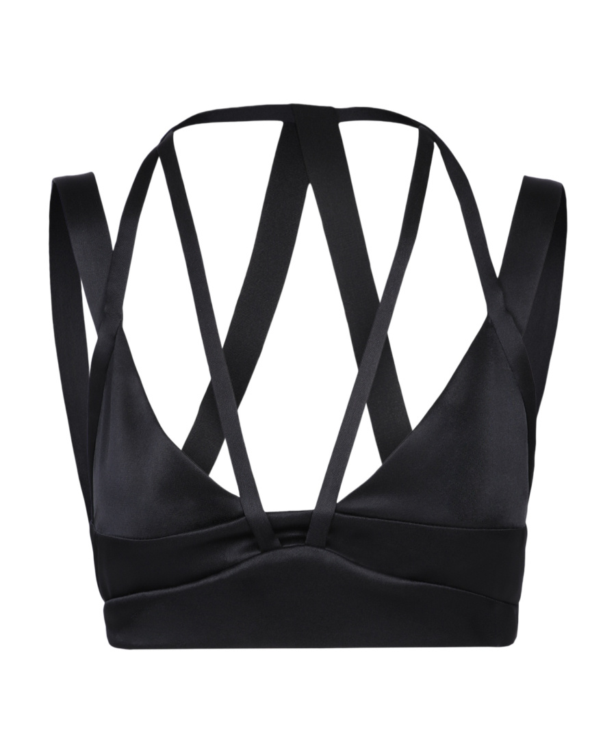 Red Valentino Strap-detail Sleeveless Cropped Top In Black