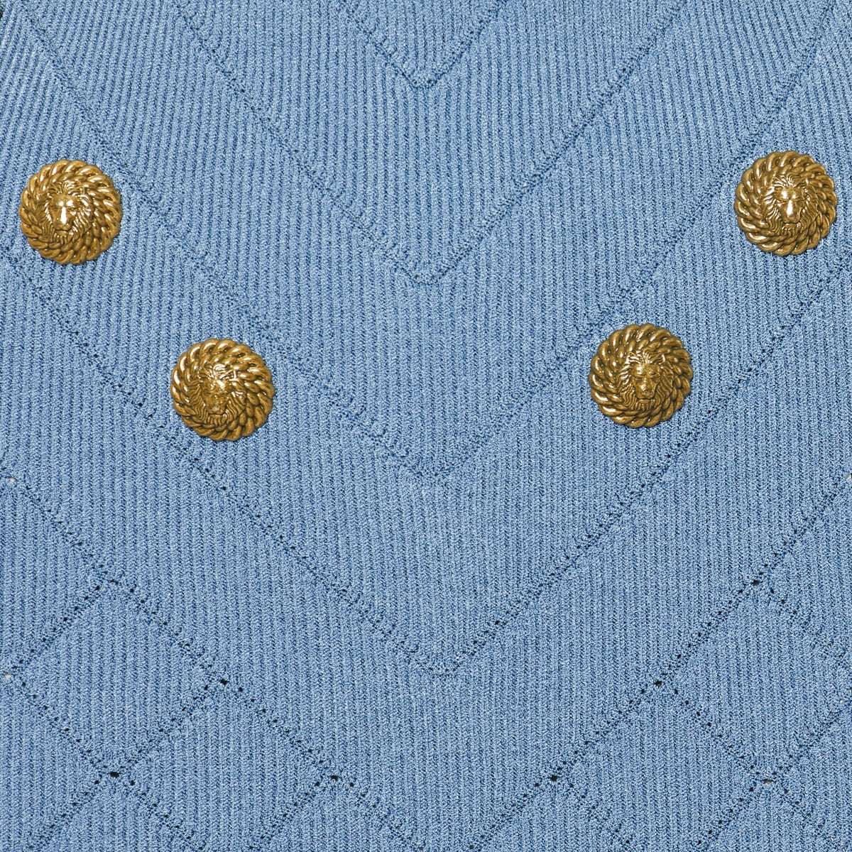 Balmain Pattern-jacquard Miniskirt In Blue