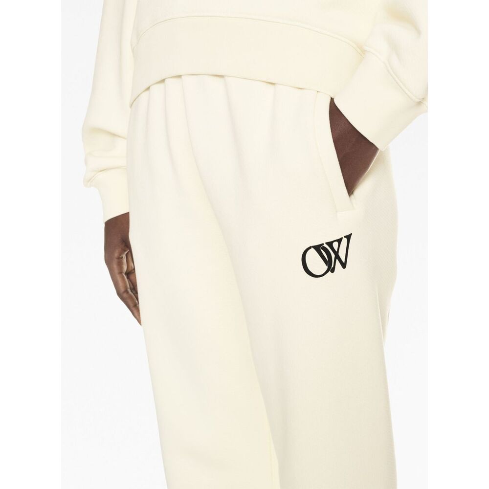 Off-white White Cotton Jogging Trousers In White