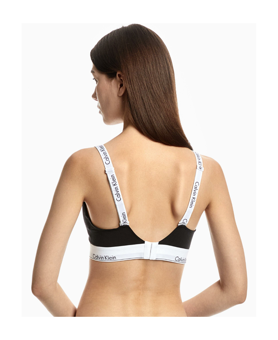 Calvin Klein Modern Cotton Unlined Triangle Bralette In Black