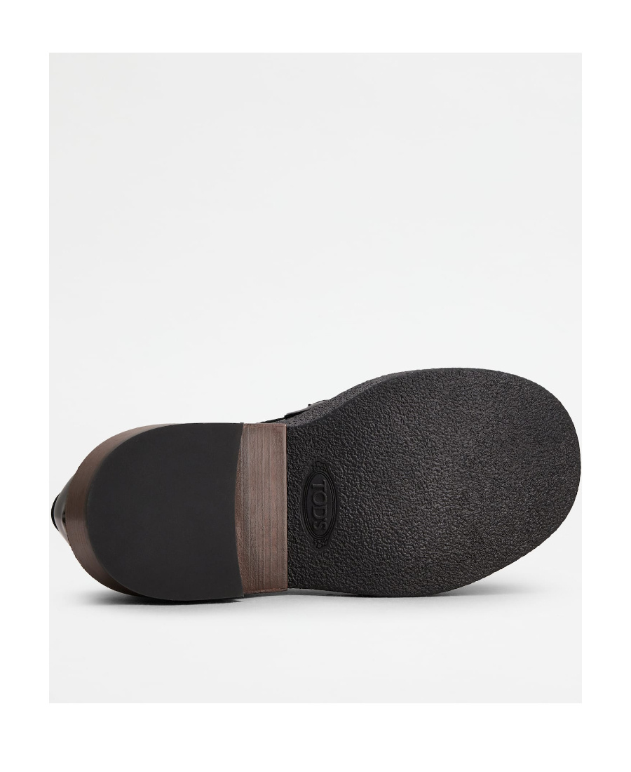 Shop Tod's Almond-toe Leather Loafers In Black