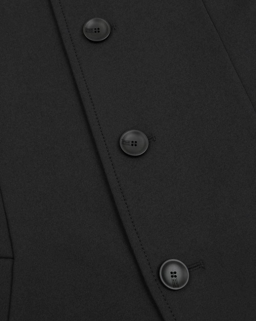 Armani Collezioni Dark Gray Logo Casual Jacket In Black