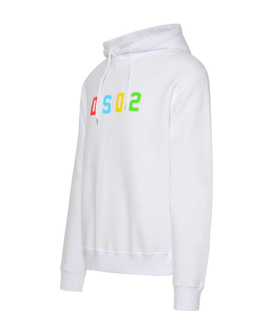Shop Dsquared2 Logo-print Cotton Hoodie In White