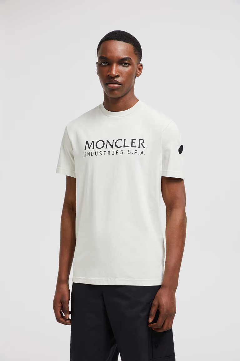 Moncler Logo-print Cotton T-shirt In Gray