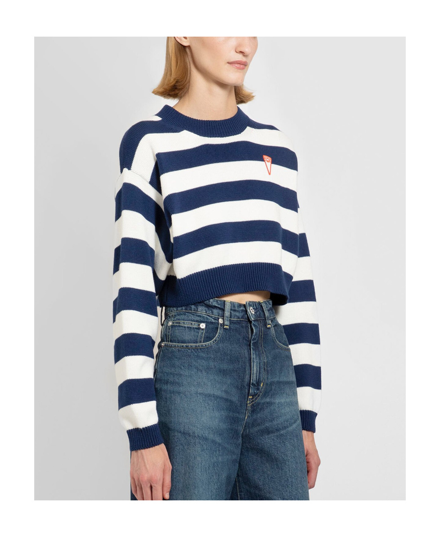 Kenzo 'nautical Stripes' Short Jumper In White