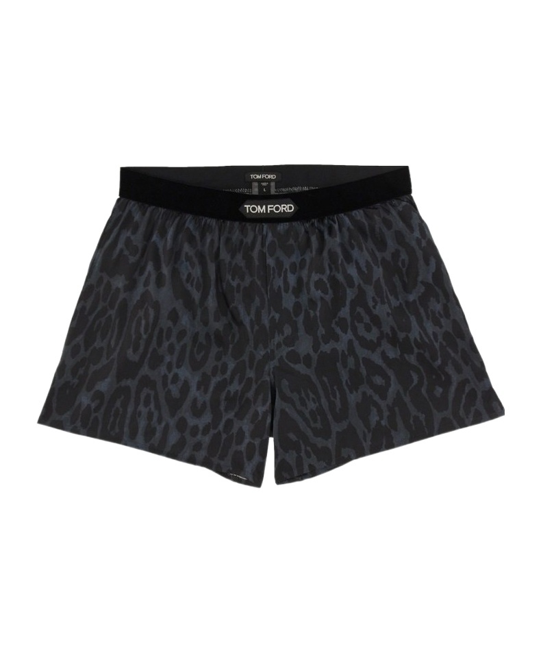 Tom Ford Leopard-print Stretch-cotton Boxers Briefs In Black