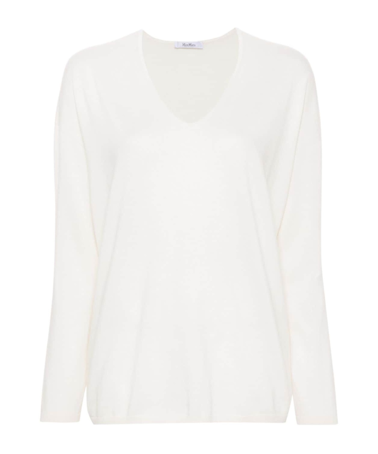 Max Mara Cashmere V-neck Sweater In White