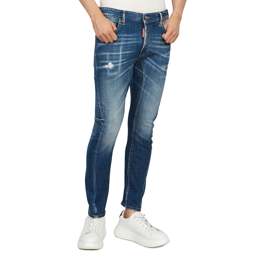 Dsquared2 Logo-patch Jeans In Blue