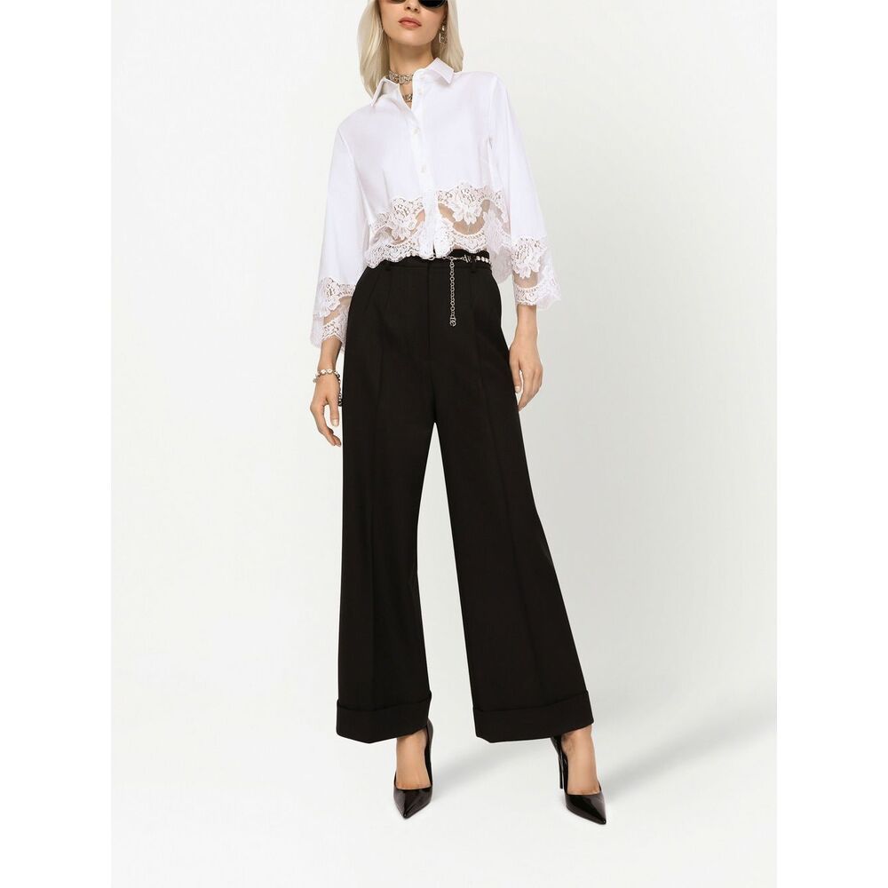 Dolce & Gabbana White Shirt With Lace In White