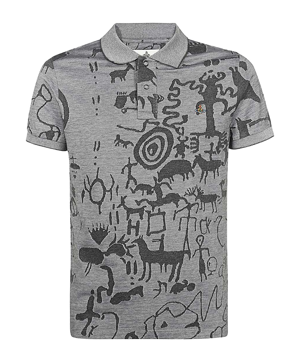 Vivienne Westwood Graphic-print Polo Shirt In Gray