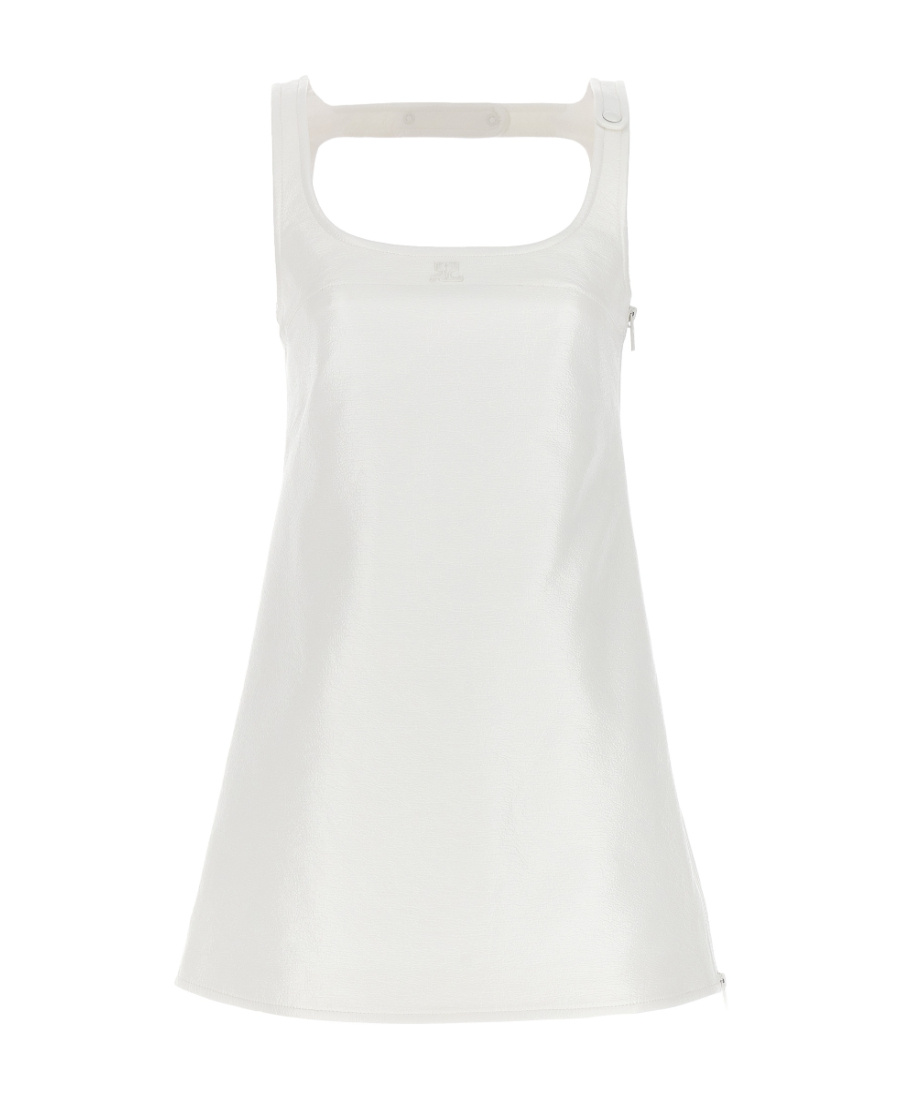 Courrèges Re-edition A-line Vinyl Mini Dress In White