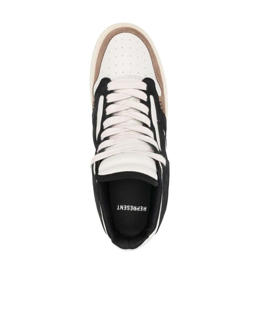 Represent Man Sneakers Khaki Size 7 Soft Leather In White