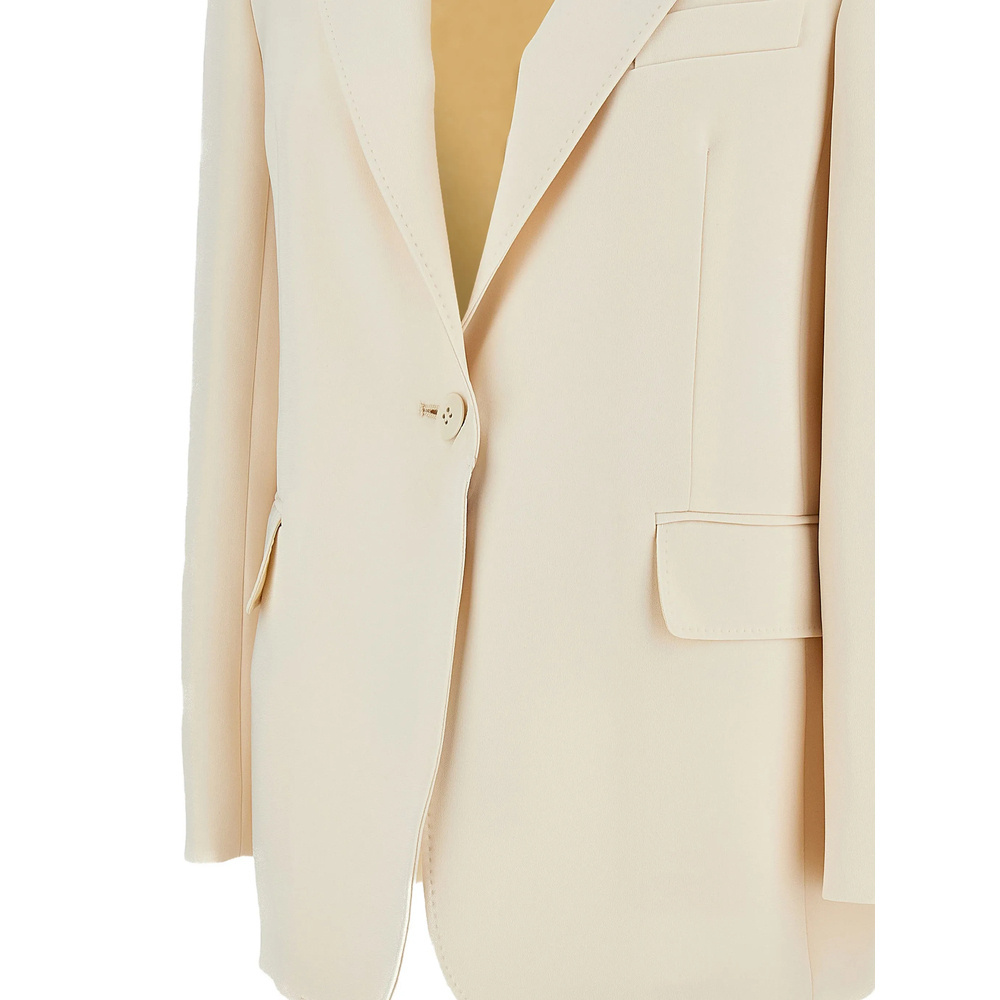 Max Mara Flap Pocket Button Jacket In White