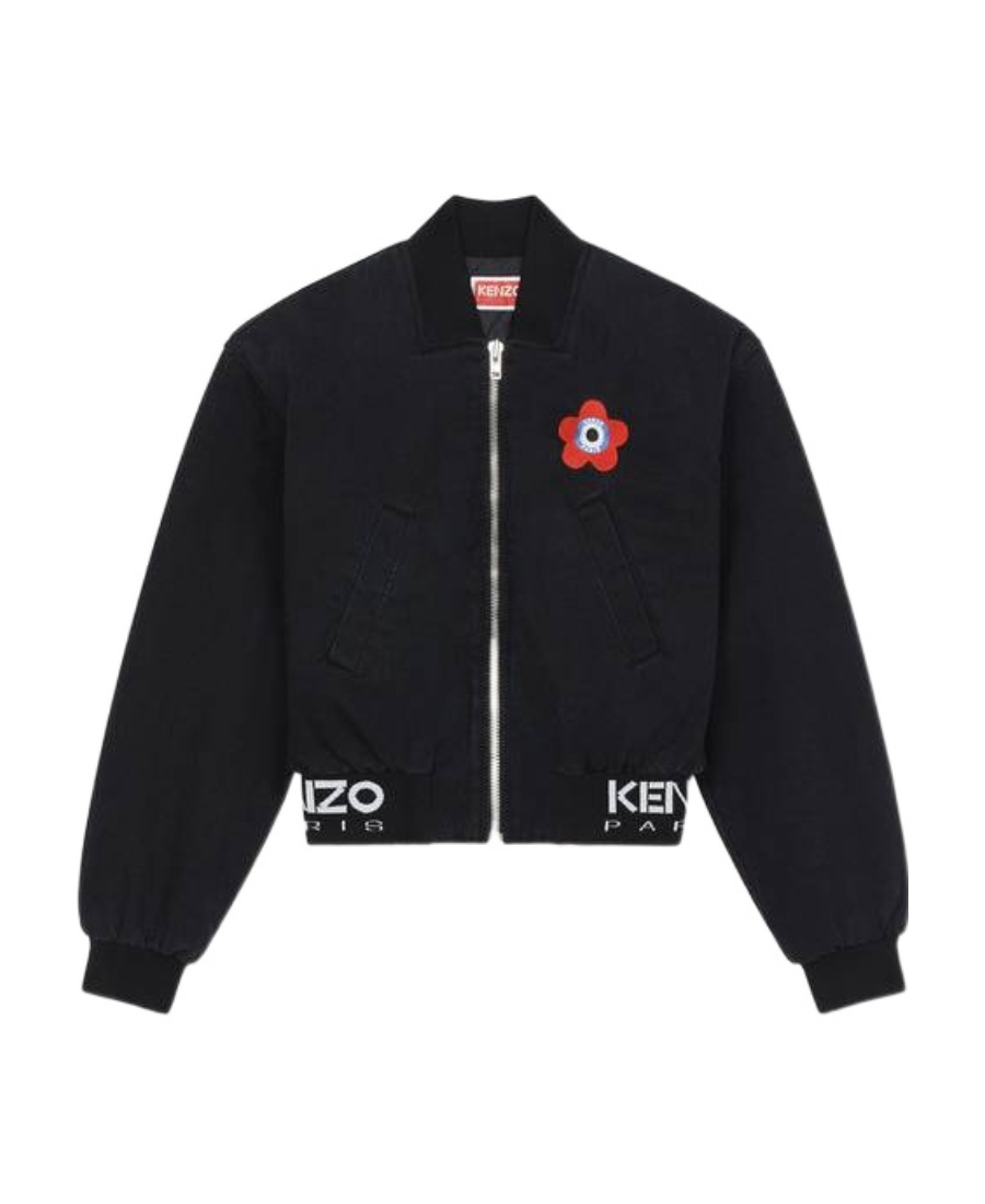 Kenzo Target Boke Flower Zip-up Bomber Jacket In Black