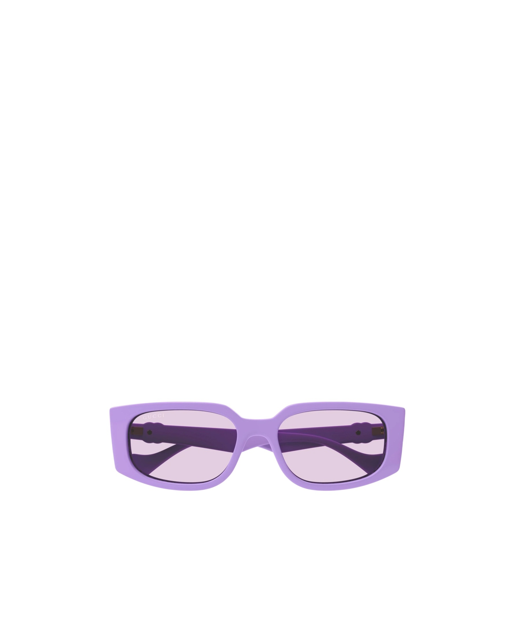 Gucci Double G Rectangle-frame Sunglasses In Purple