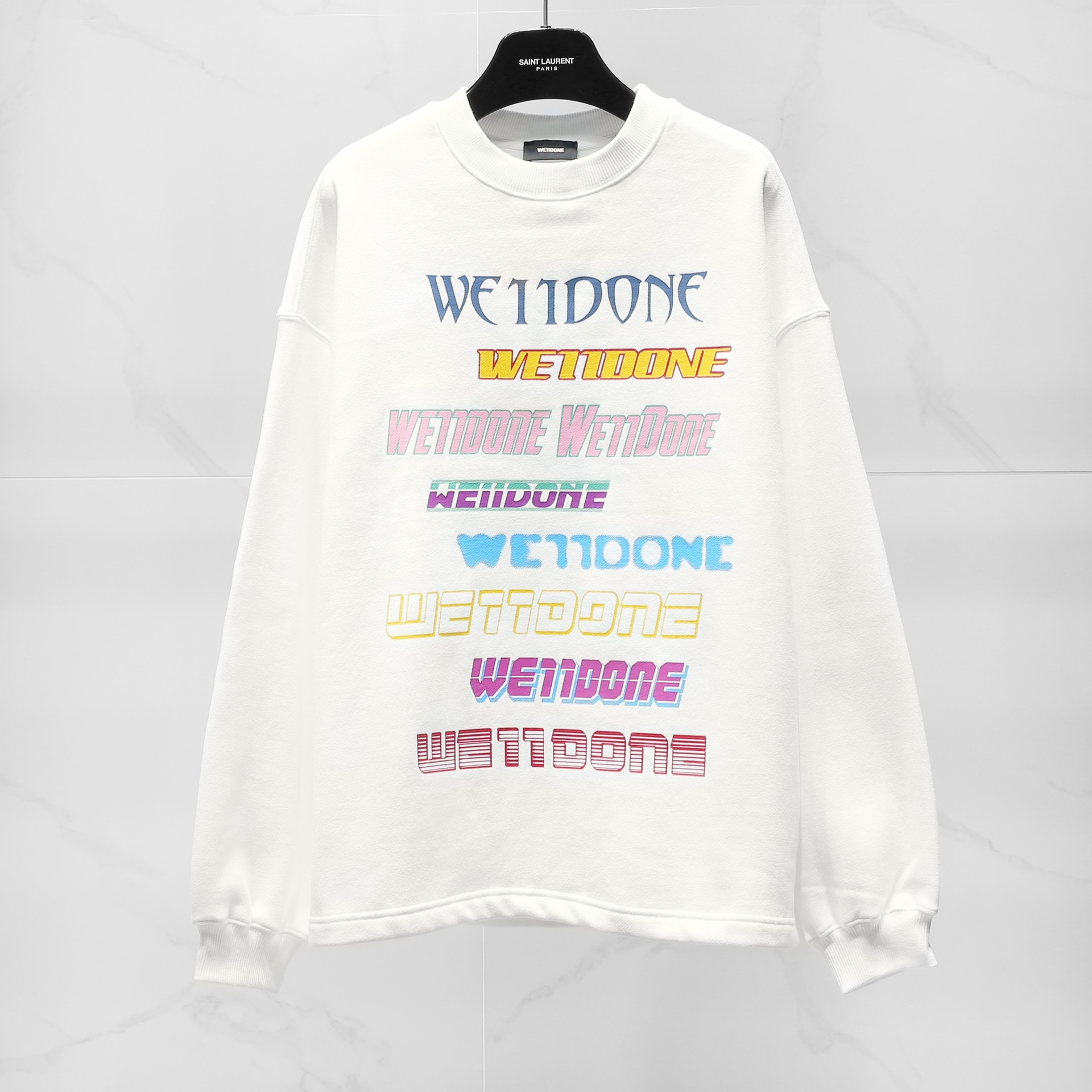 We11 Done Logo Print Sweatshirt In White