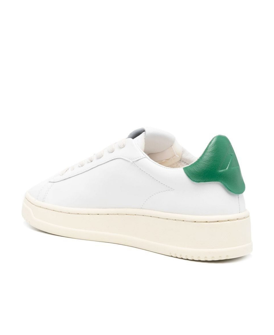 Autry Almond-toe Lace-up Sneakers In White