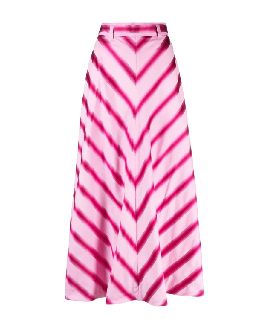Etro Striped Cotton And Silk-blend Midi Skirt In Pink