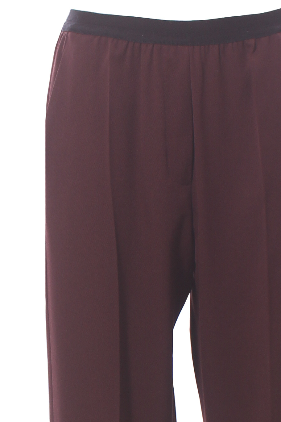 Alysi Elastic Waist Casual Pants In Brown