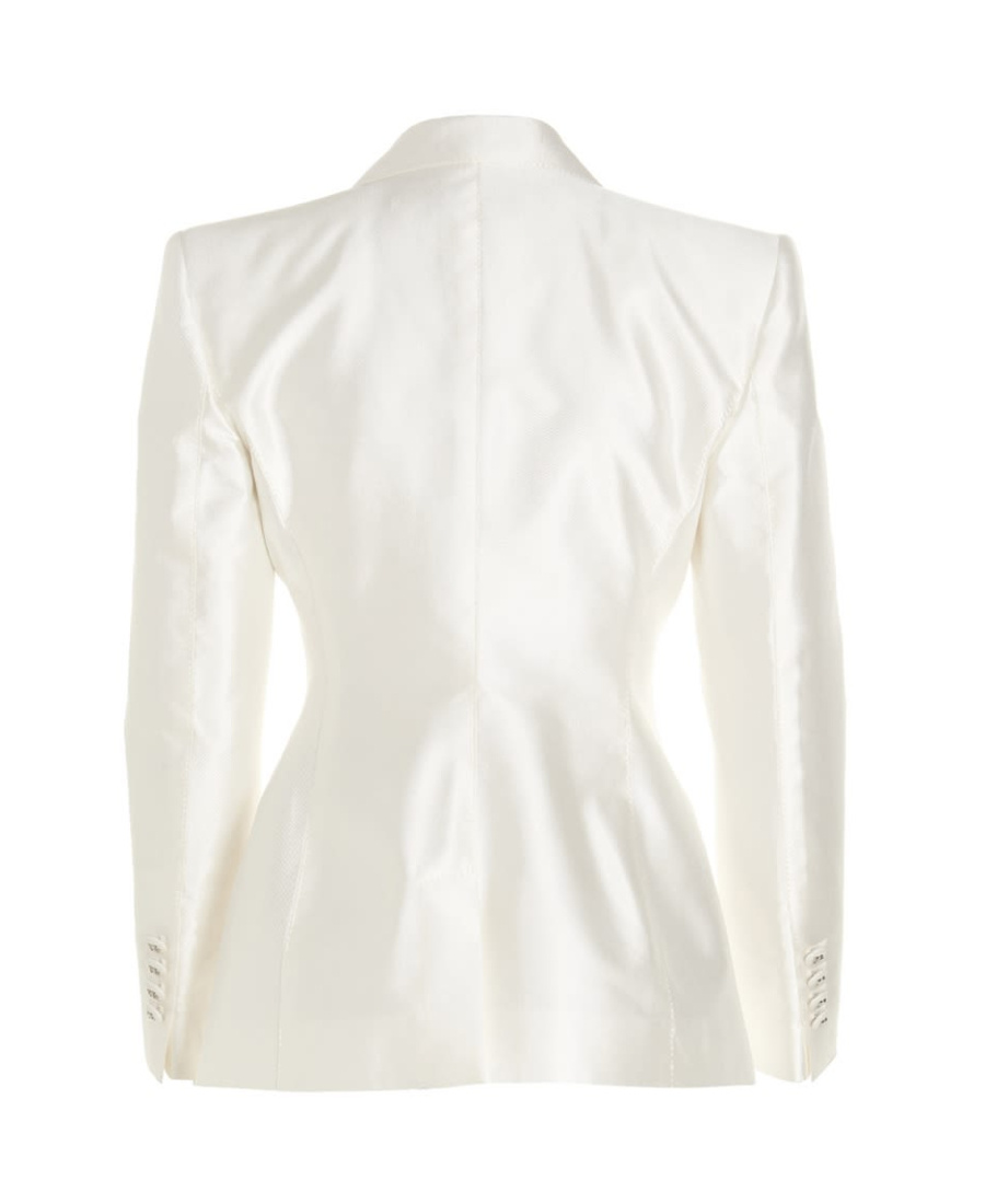 Dolce & Gabbana Dolce Gabbana Logo Botton Single-breasted Blazer In White