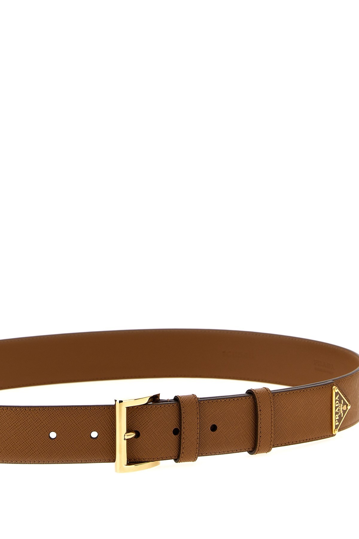 Prada Logo Belt In Brown