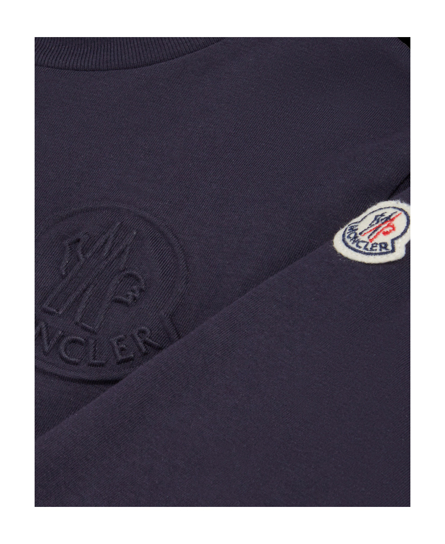 Moncler Logo-patch Cotton T-shirt In Blue