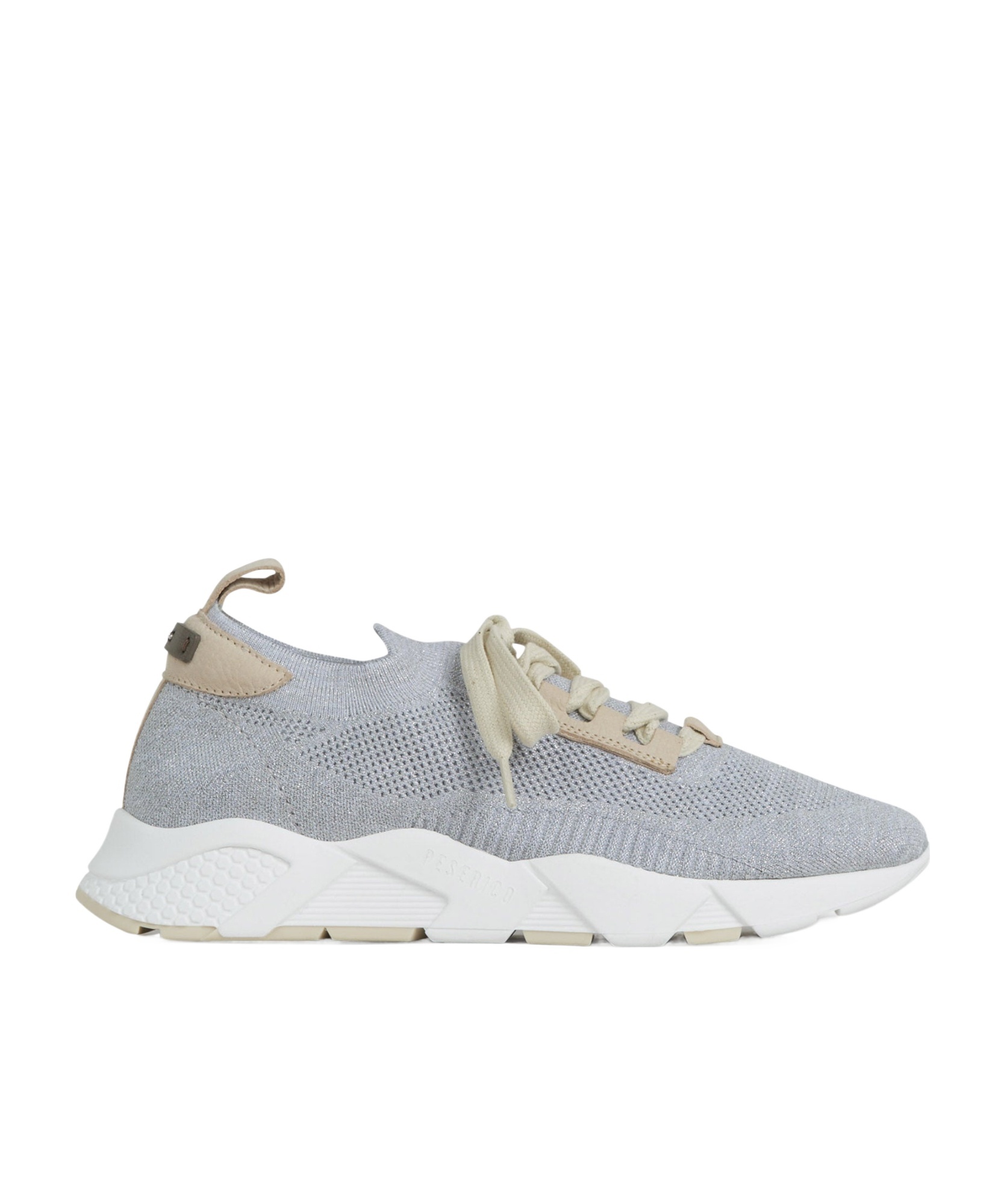 Peserico Lurex Knitted Sneakers In Gray