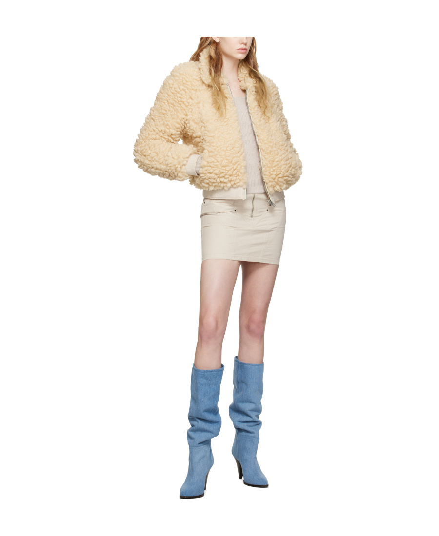 Isabel Marant Zipper Pilot Jacket In Nude
