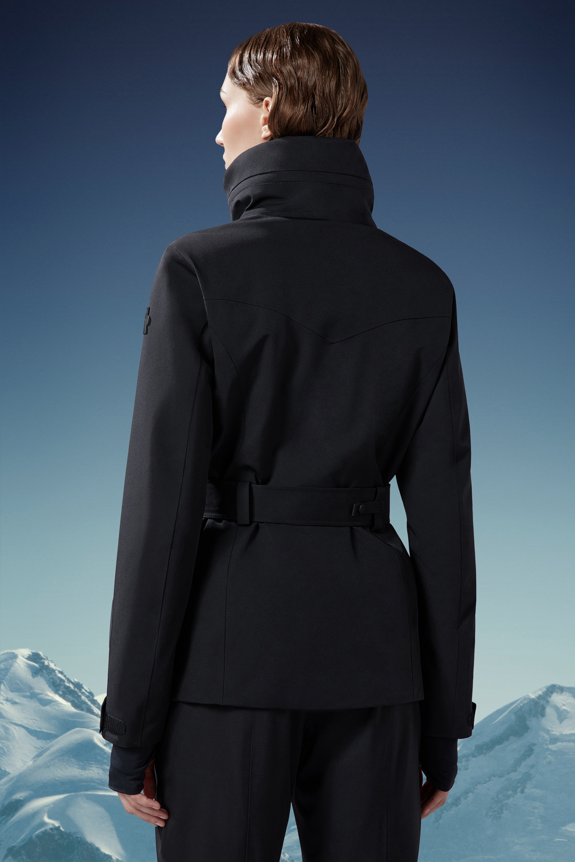 Moncler Hainet Belted Ski Jacket In Black