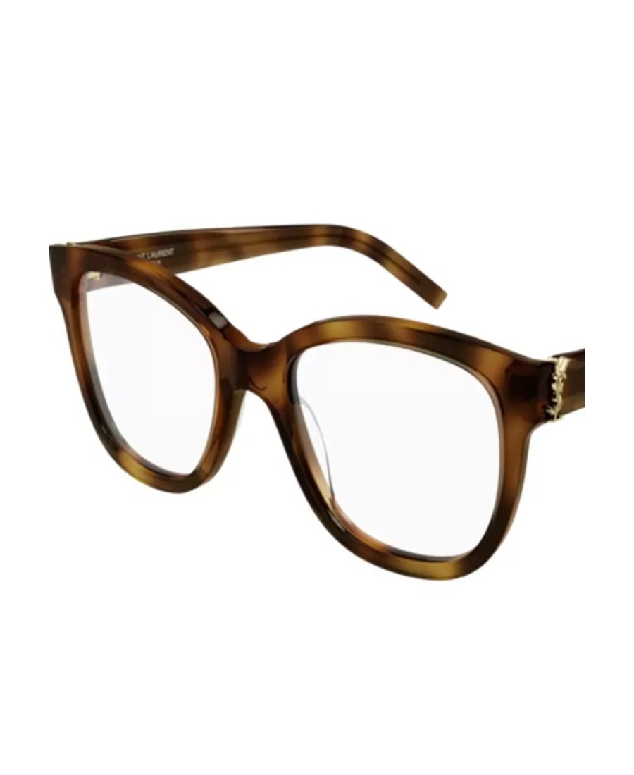 Saint Laurent Tortoise-shell Square Frames In Brown